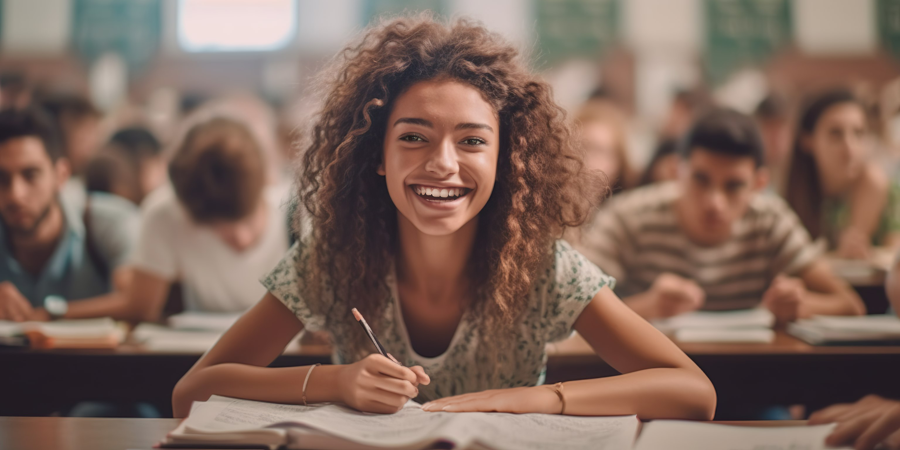 Aluna em sala de aula