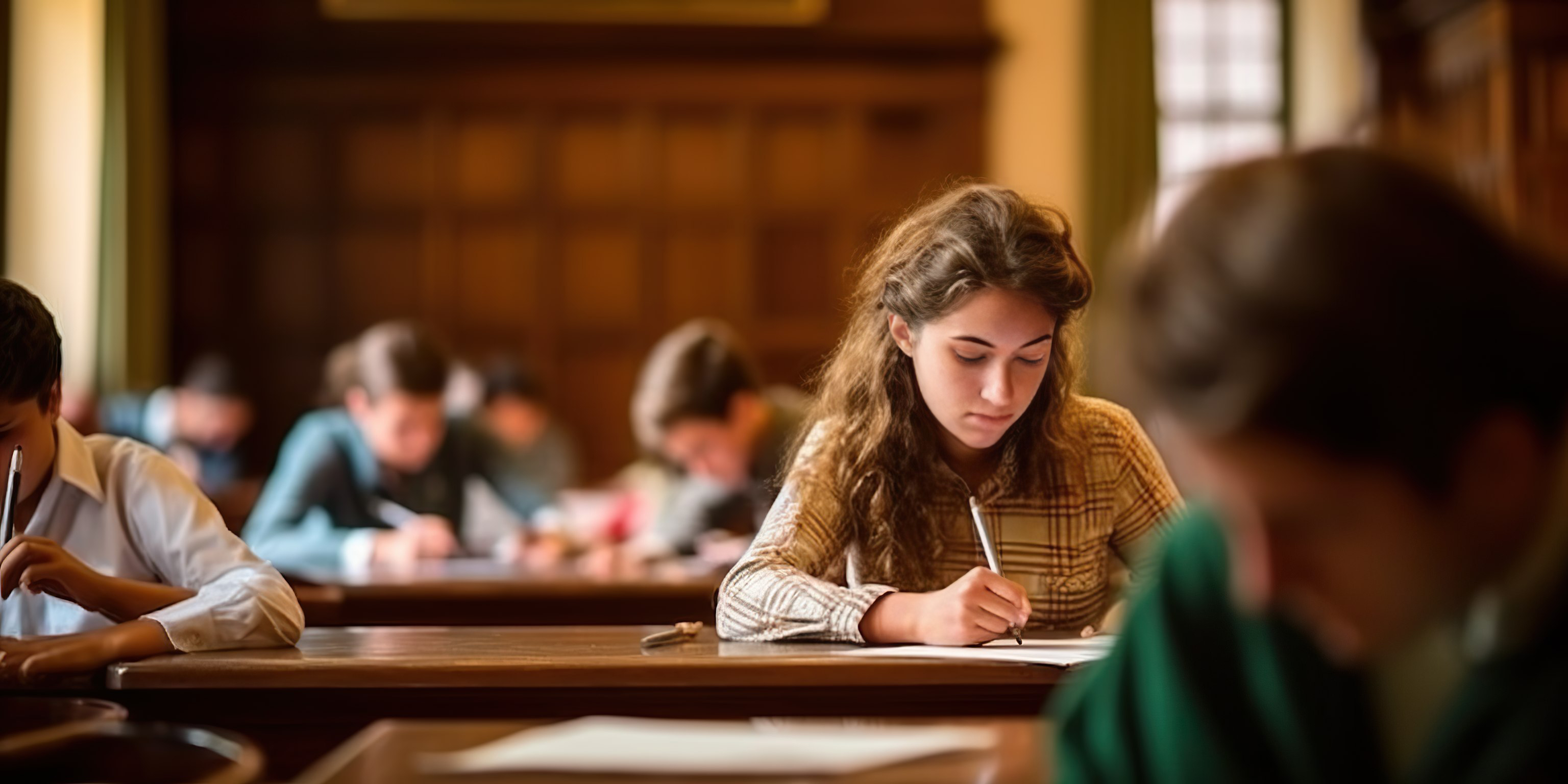 Aluna durante programa de high school