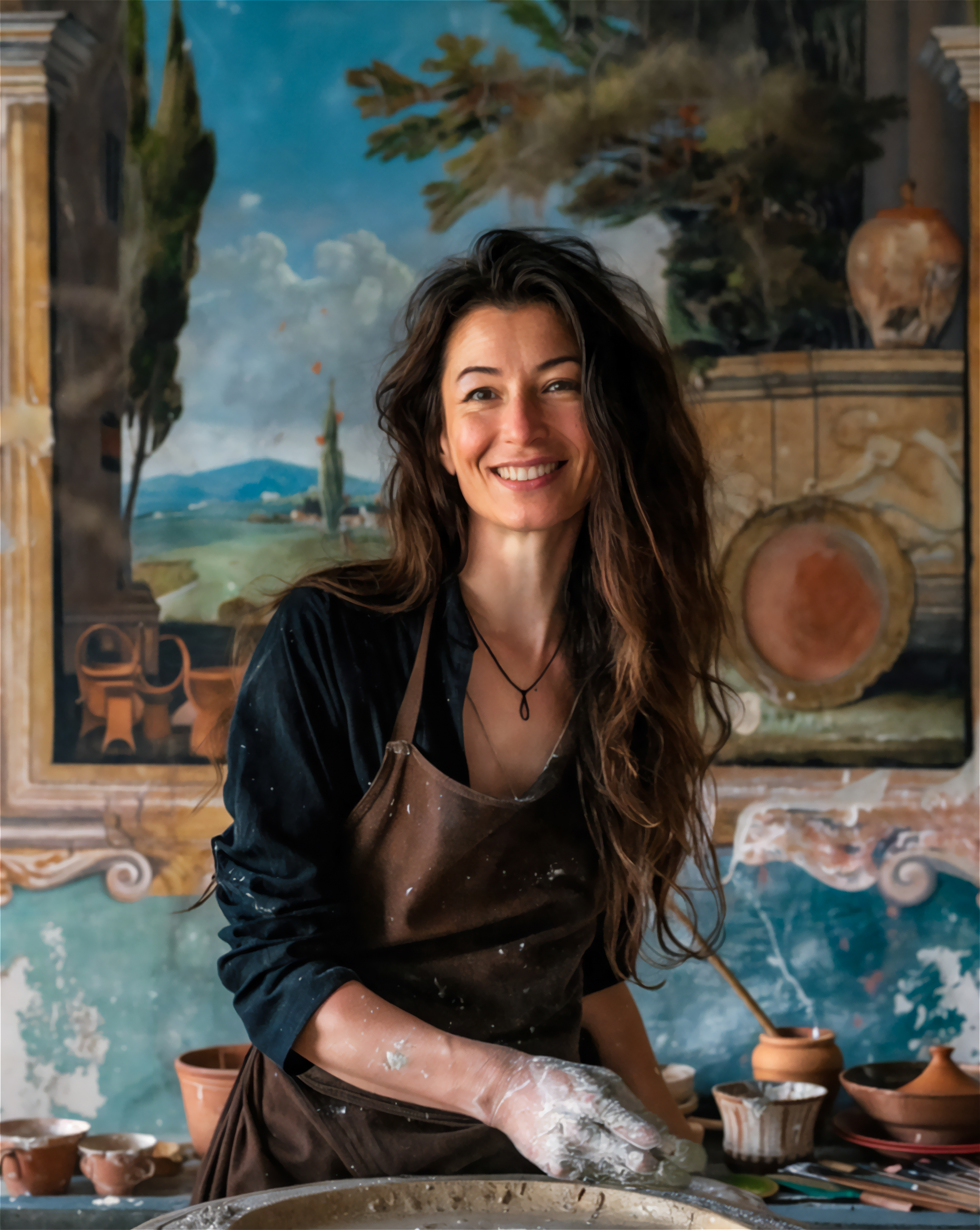 Aula de artes durante intercâmbio no exterior