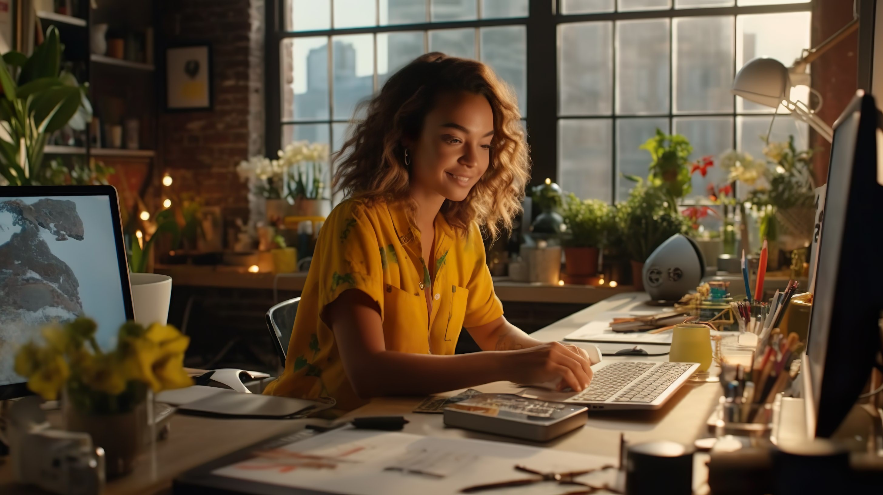 Estudante brasileira participando de programa de intercâmbio no exterior