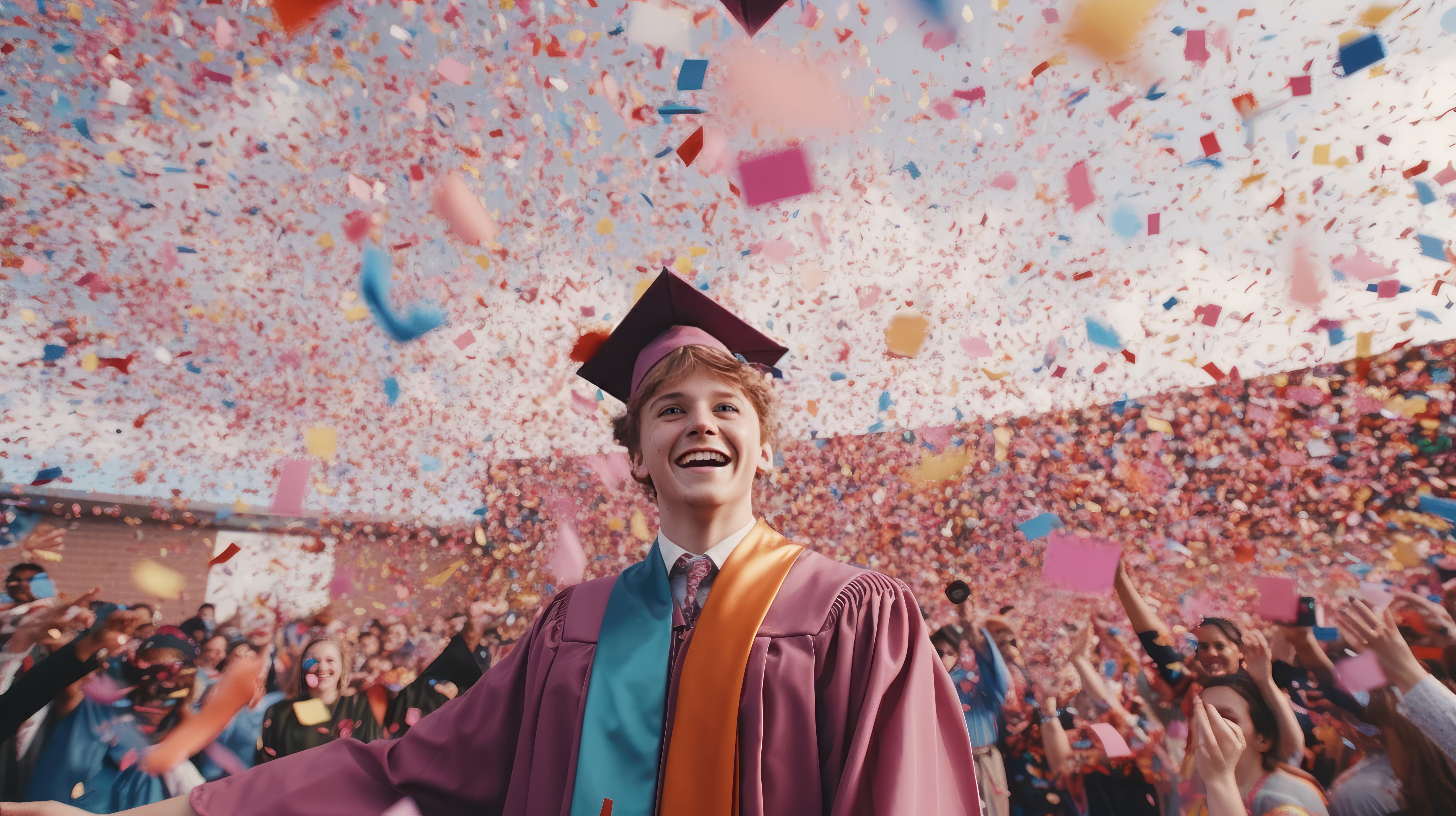 Formatura durante programa de intercâmbio educacional no exterior