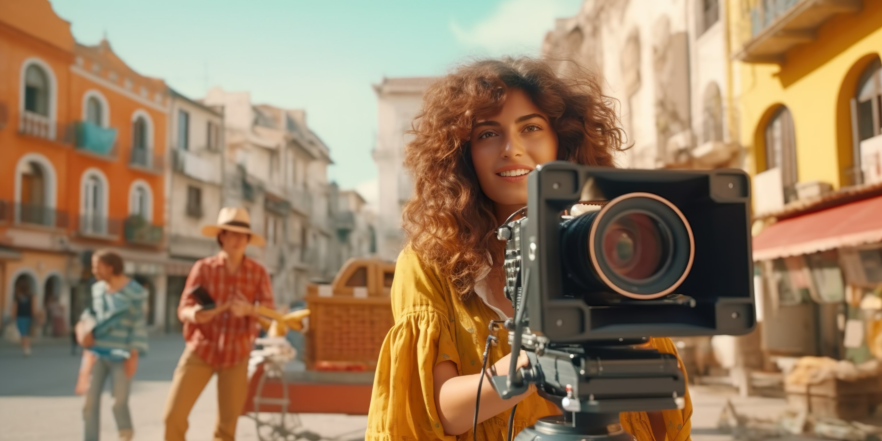 Estudante de fotografia durante programa de intercâmbio no exterior