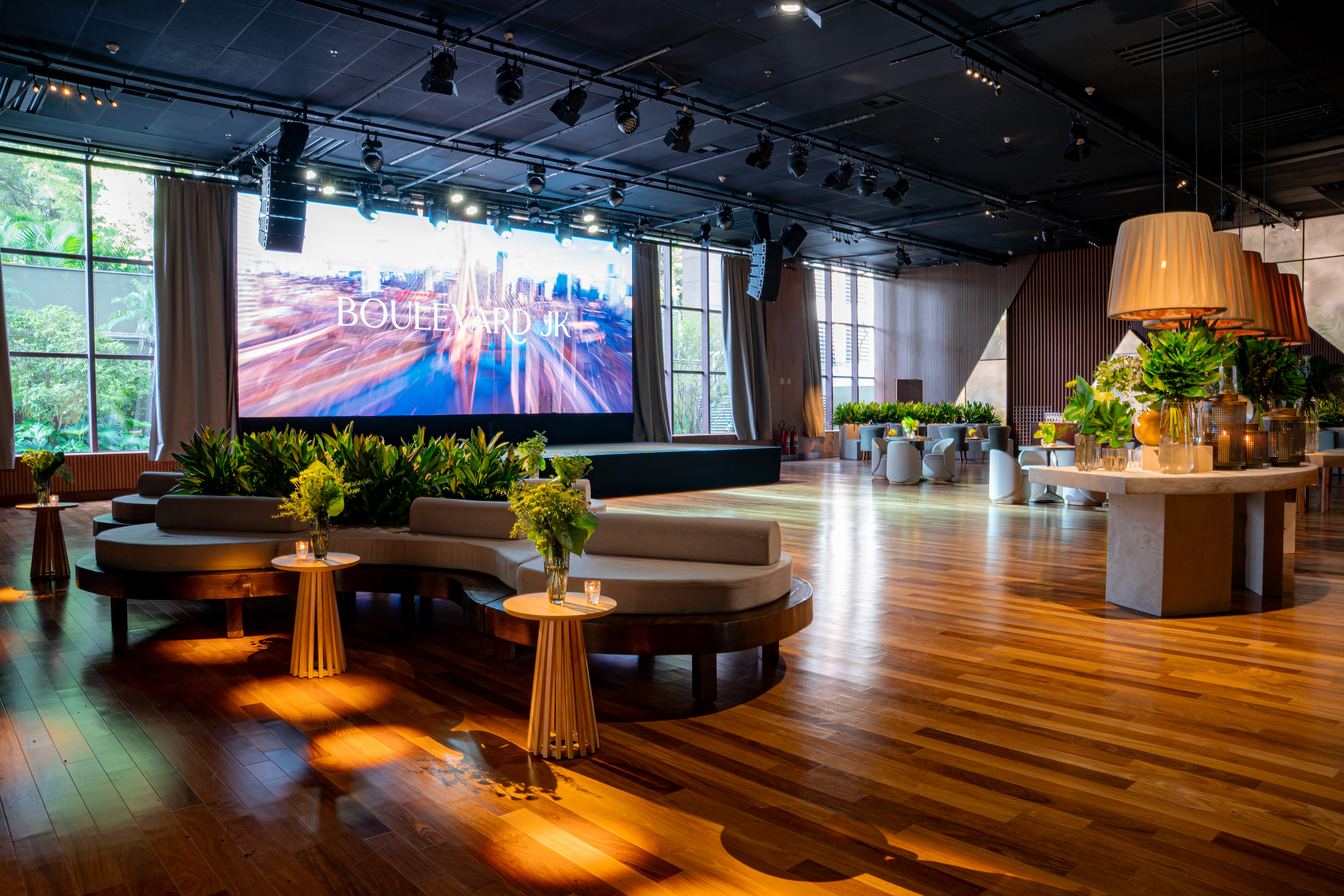 Evento corporativo realizado no espaço Bisutti Boulevard JK