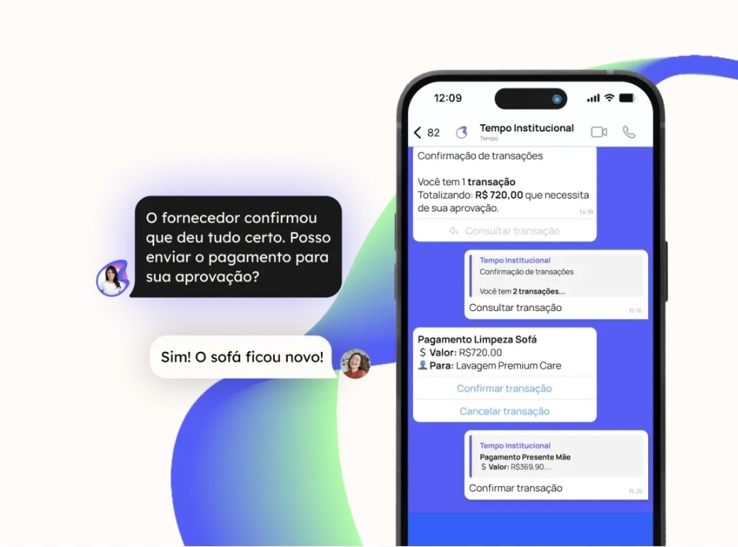 Orquestração de serviço de limpeza de sofá por meio da Tempo