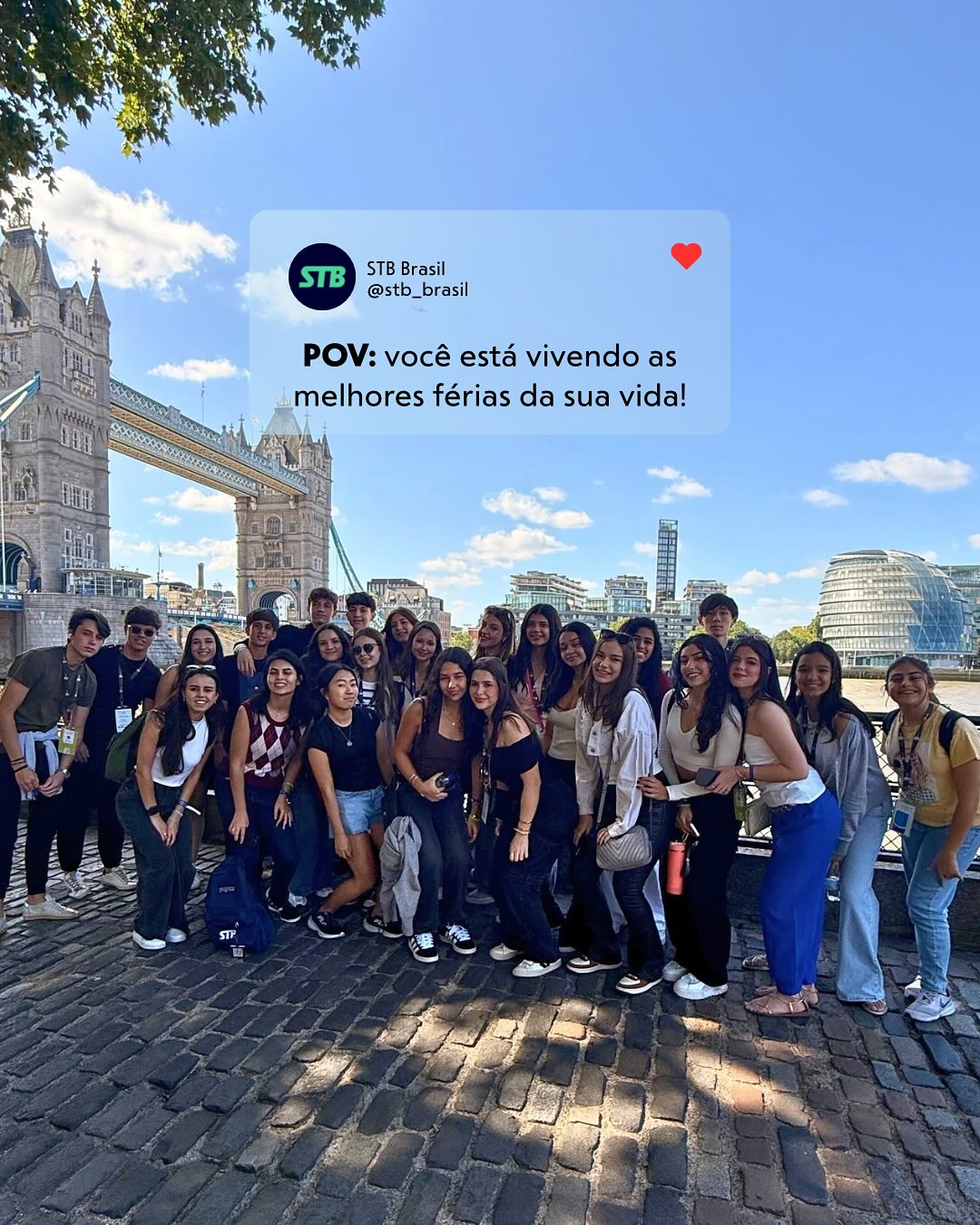 Grupo de estudantes do STB em programa de intercâmbio no Reino Unido