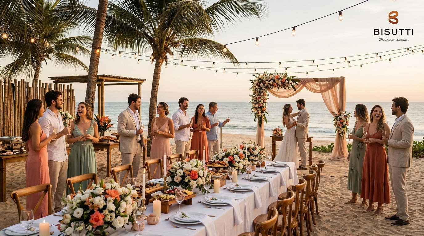 Ideias de casamento na praia sofisticado e personalizado