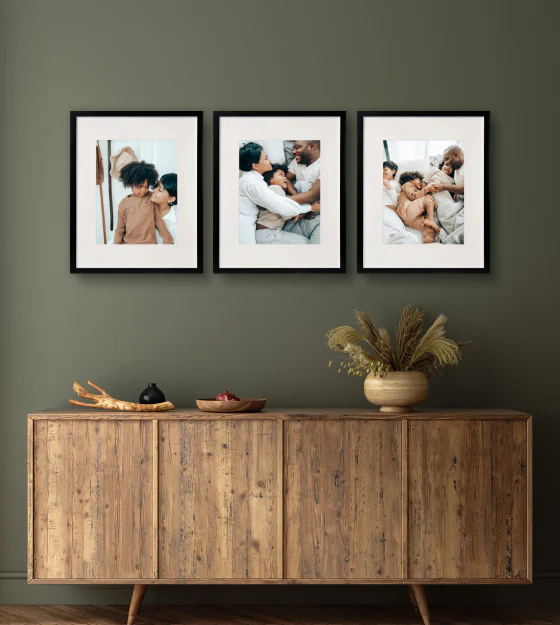 Classic Triptych | 3 framed pictures | 60" x 22" gallery wall | black
