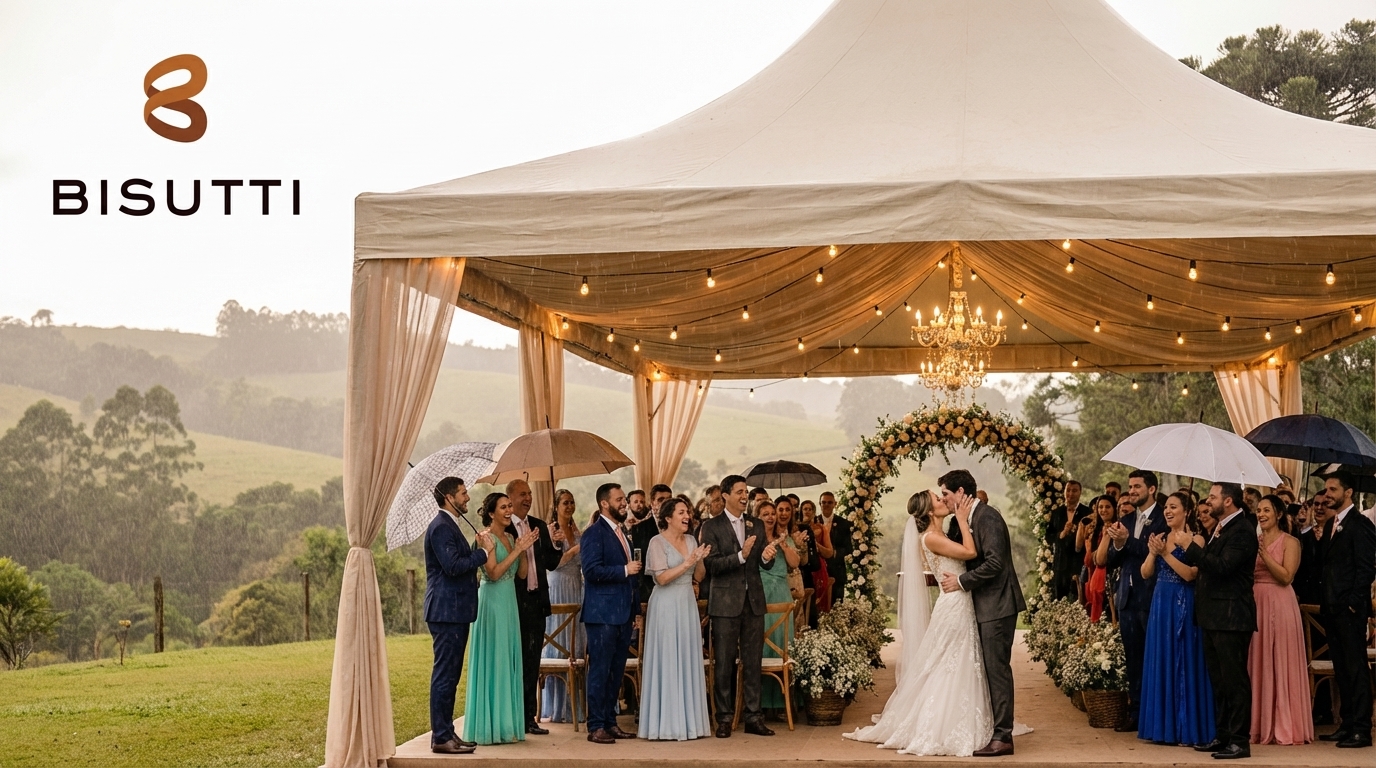 Plano B para chuva: casamento no campo interior SP