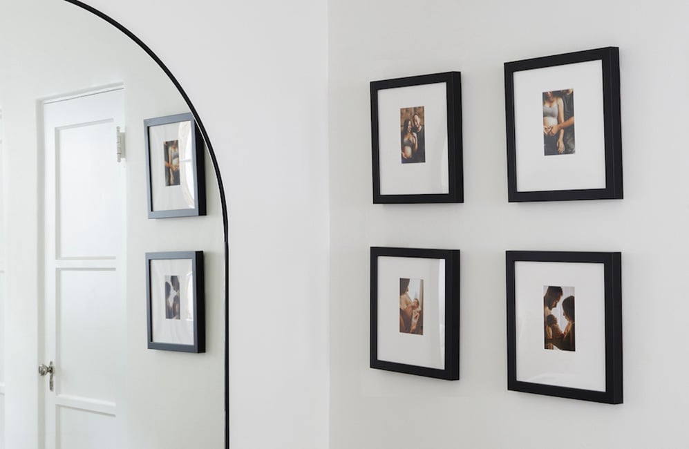 Luxe Wall with offset mat in a custom 4x4 gallery wall