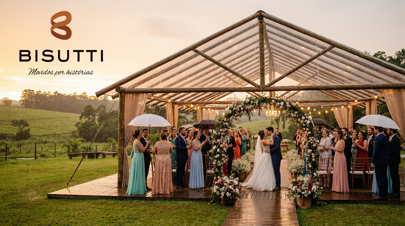 Casamento no campo: planejamento para dias de chuva