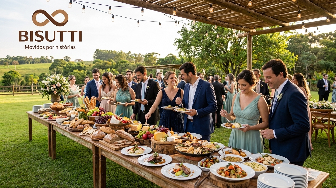 Buffet sofisticado para casamento em sítio: guia prático