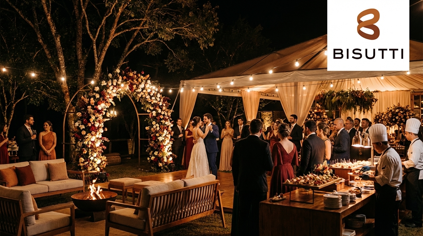 Ideias sofisticadas para casamento em sítio à noite