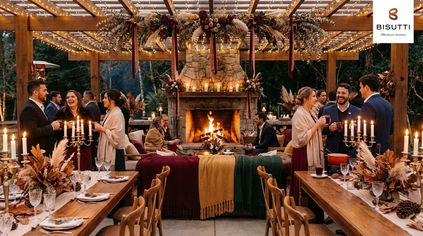 15 ideias elegantes para casamento em sítio no inverno