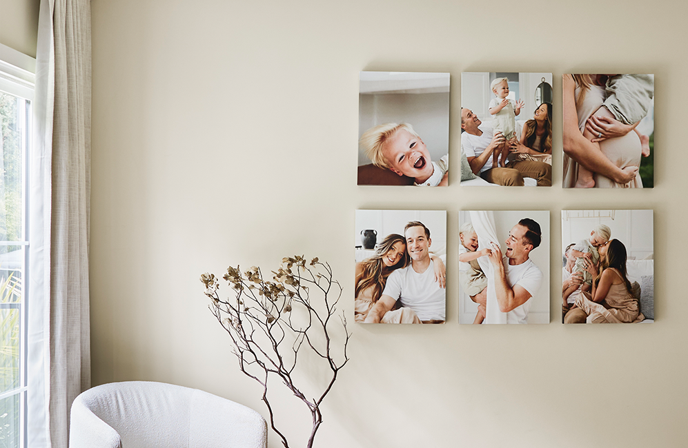 Canvas Grid gallery wall with family photos