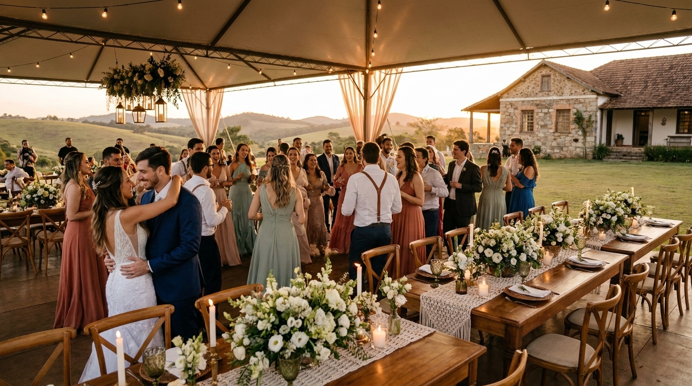 Ideias de casamento na fazenda com estrutura de luxo