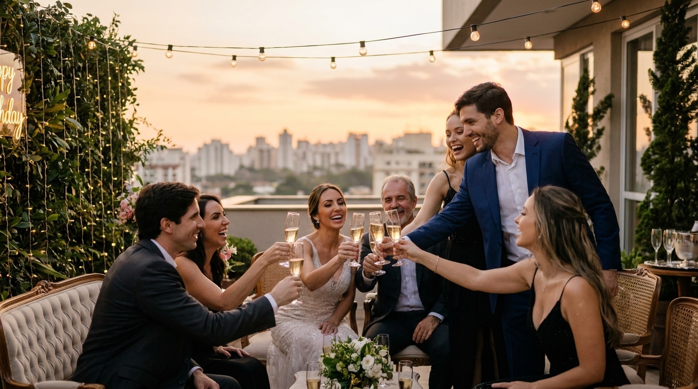 Gestão 360 de aniversários sofisticados em São Paulo
