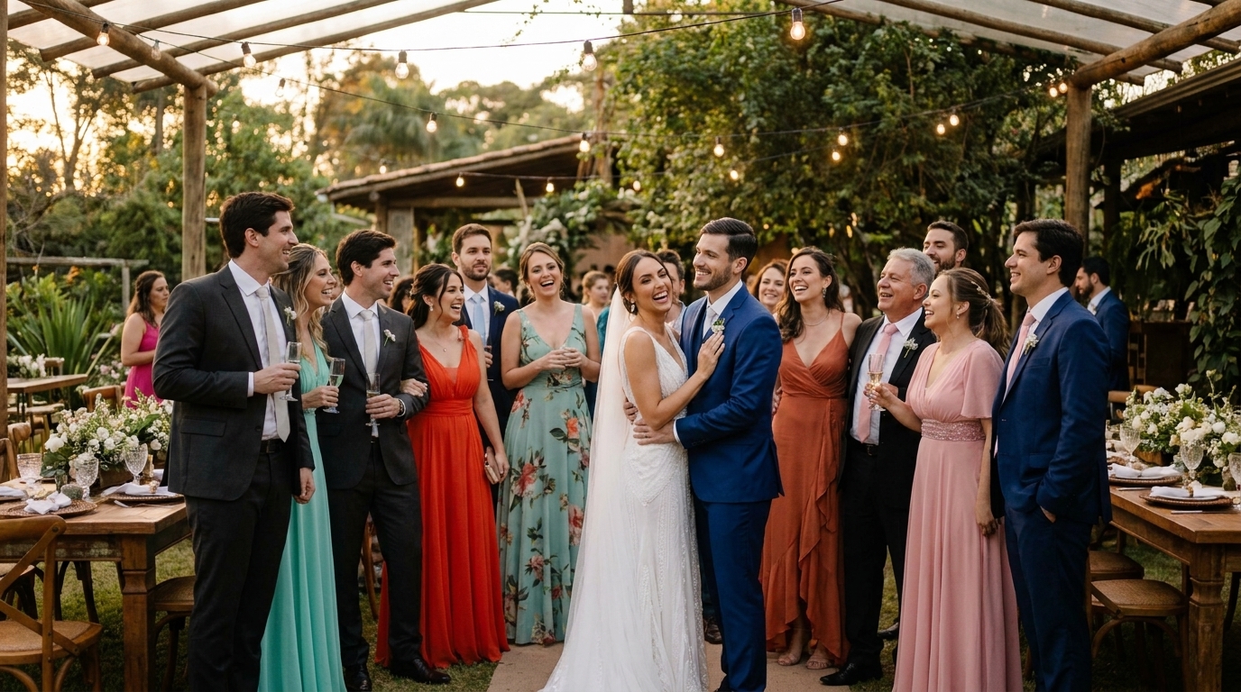 Vantagens do casamento em chácara vs salão de festas