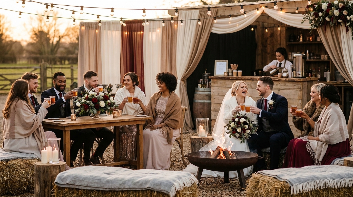 Como planejar casamento elegante em chácara no inverno