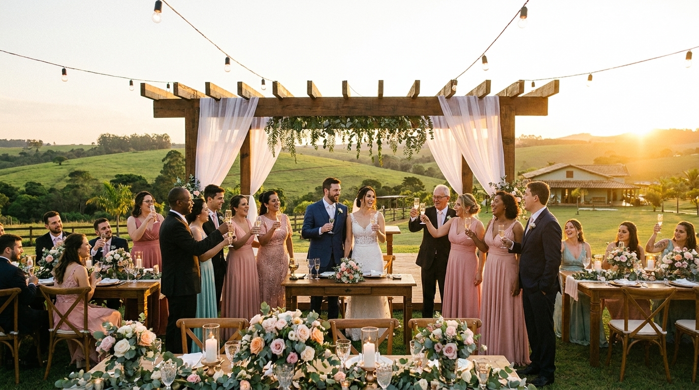 Chácara para casamento elegante perto de São Paulo