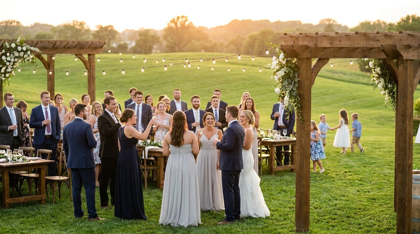 Ideias de casamento no campo sofisticado e elegante