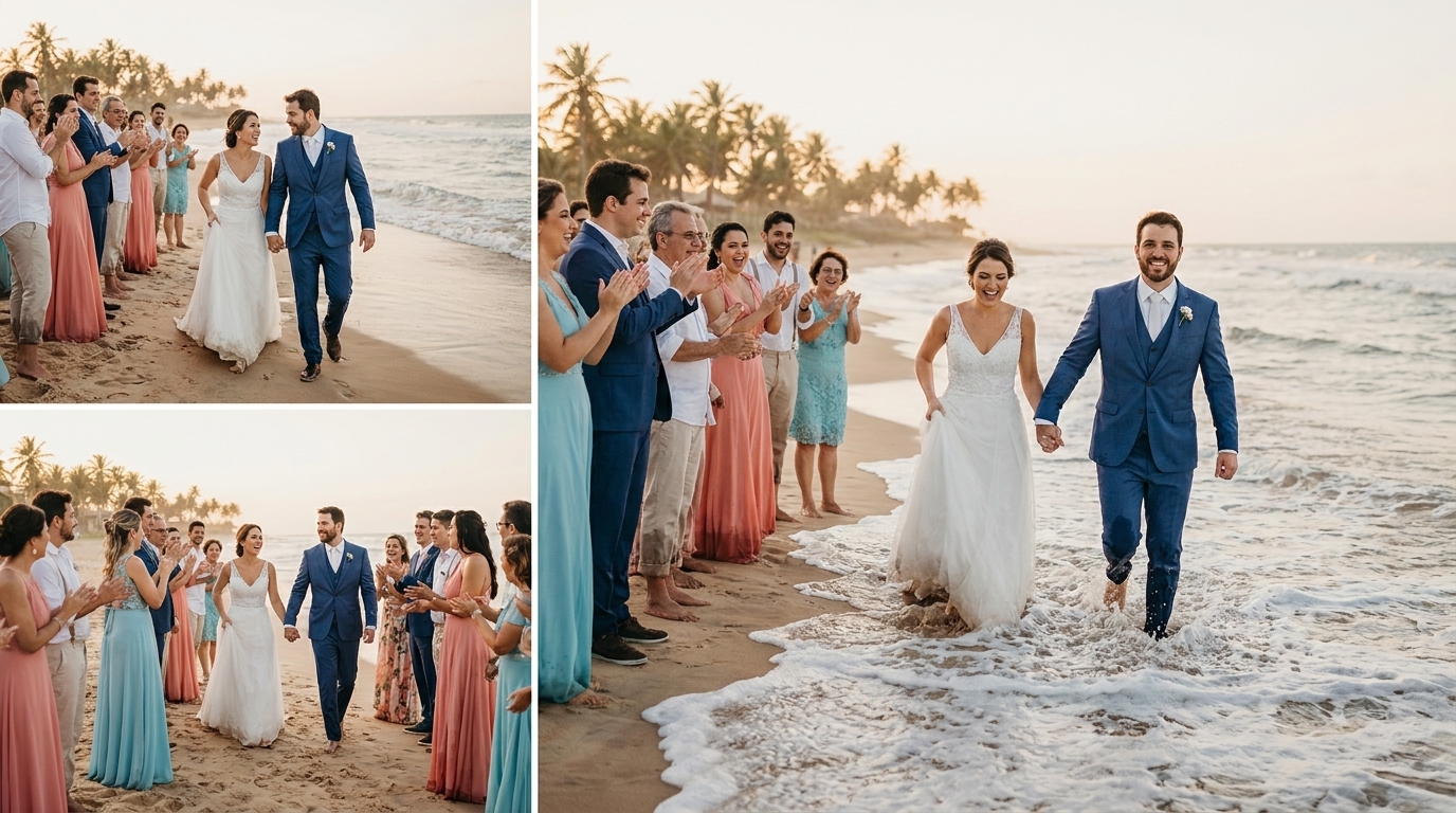 Melhor horário para casamento na praia no Brasil