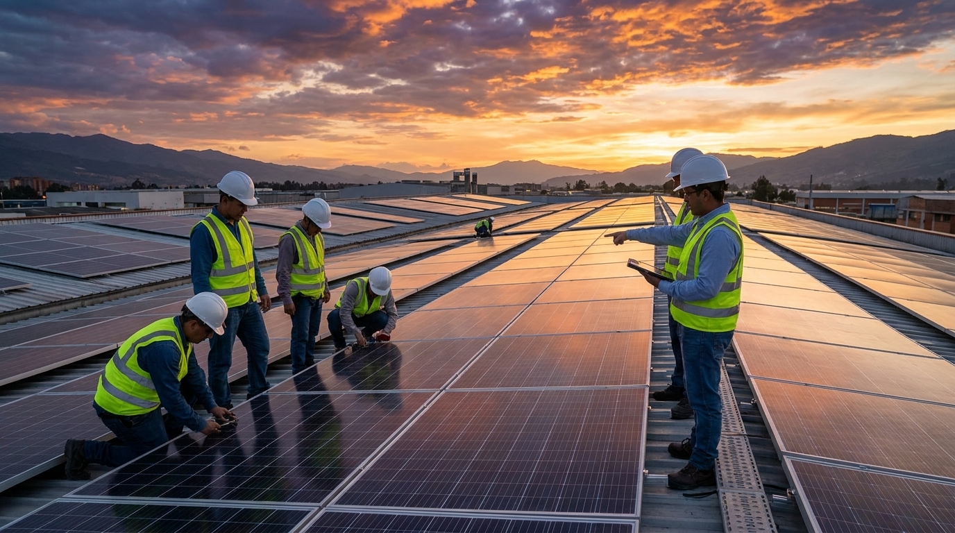 Paneles solares para empresas en Colombia: ahorro en 2026