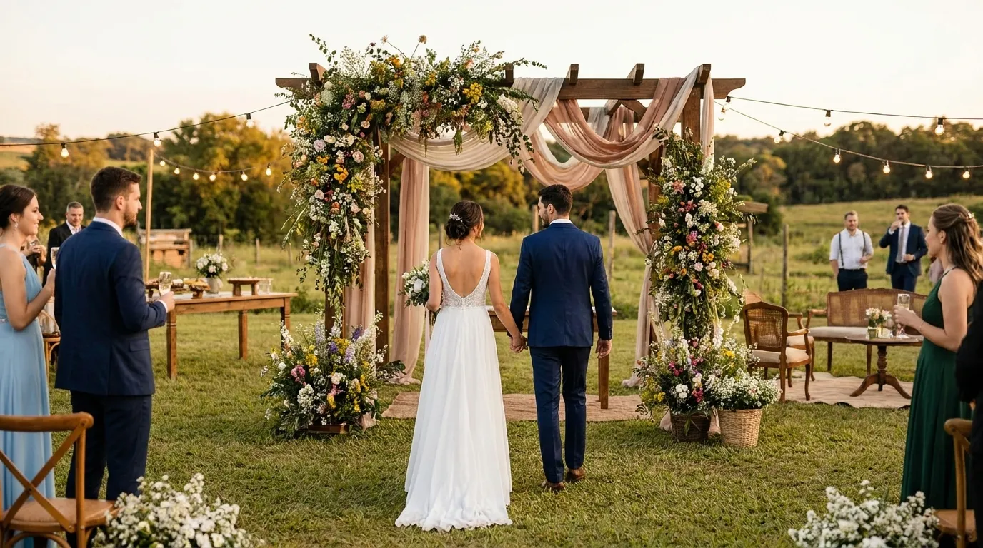 Decoração para casamento no campo: tendências e paletas 2026