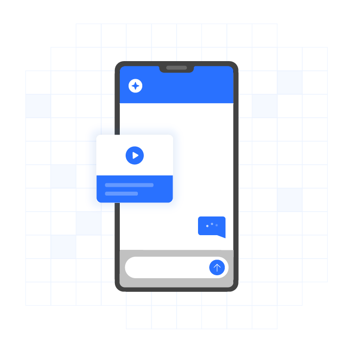 Plura RCS interface showing rich AI-powered messaging with interactive media, branded conversations, and customer engagement.