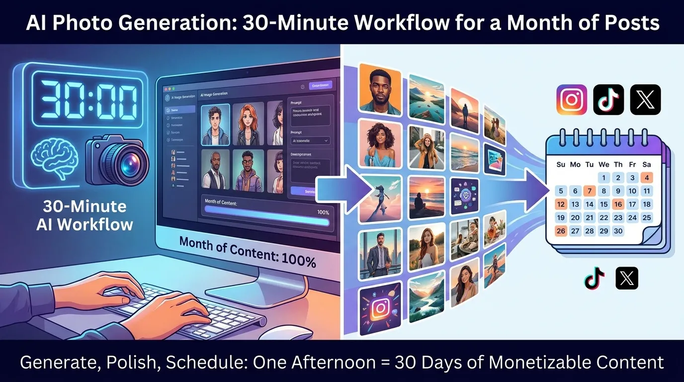 AI Photo Generation: 30-Minute Workflow for a Month of Posts