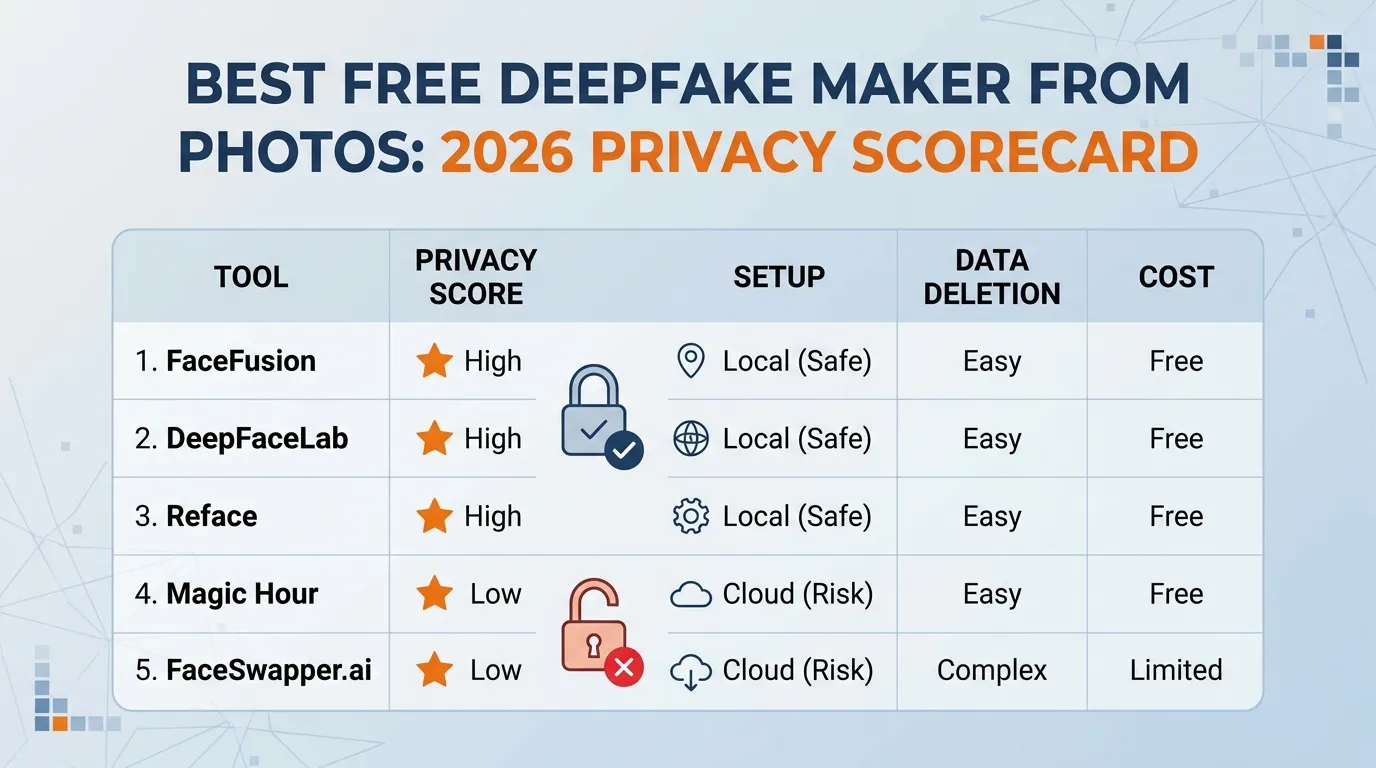Best Free Deepfake Maker From Photos: 2026 Privacy Scorecard