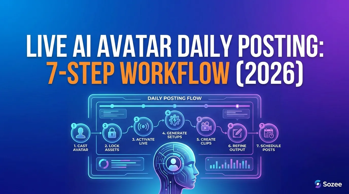 Live AI Avatar Daily Posting: 7-Step Workflow (2026)