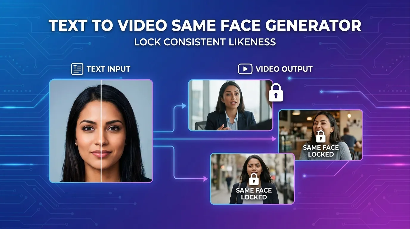 Text to Video Same Face Generator: Lock Consistent Likeness