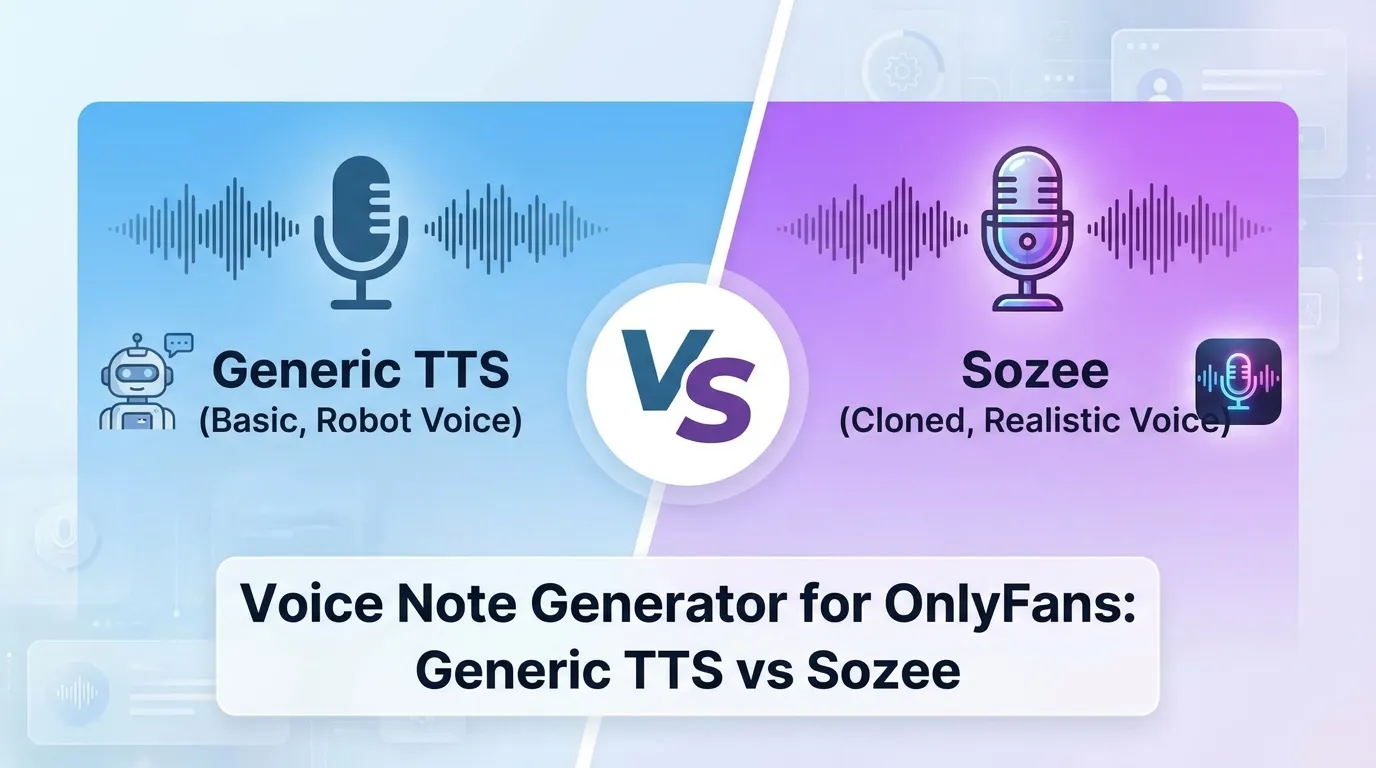 Voice Note Generator for OnlyFans: Generic TTS vs Sozee