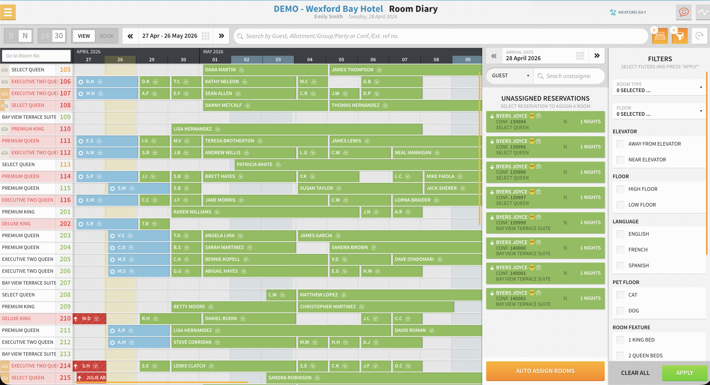 With Stayntouch, reservations are created, modified, and searched from one screen.
