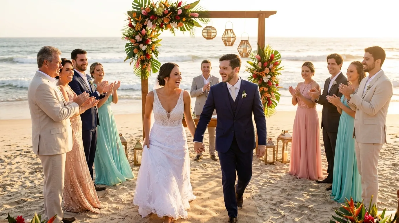 Mini wedding pé na areia em São Miguel dos Milagres