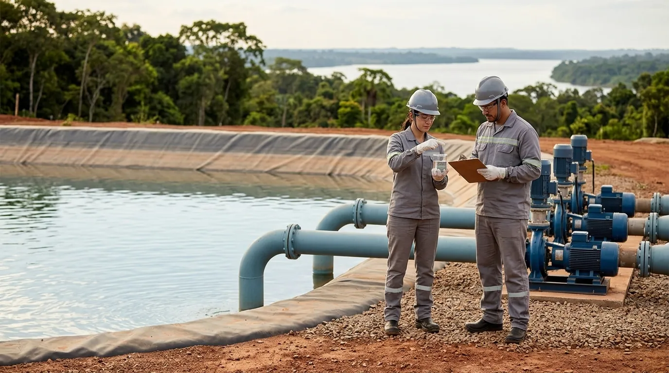 Diferença entre captação de água e recirculação na mineração