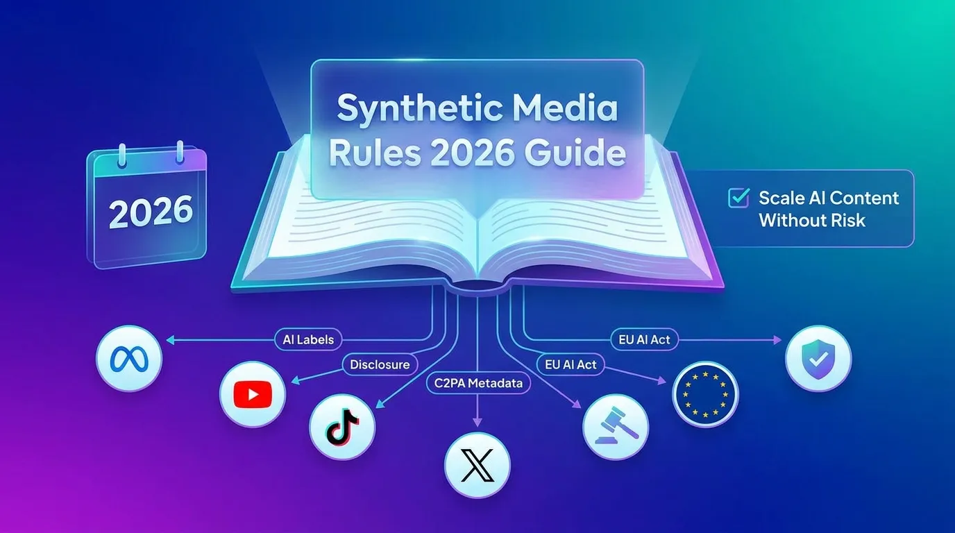 Synthetic Media Rules for AI Social Posts: 2026 Guide
