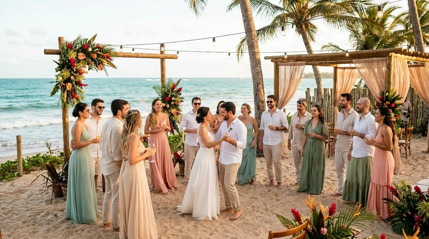 Decoração para casamento na praia em Milagres