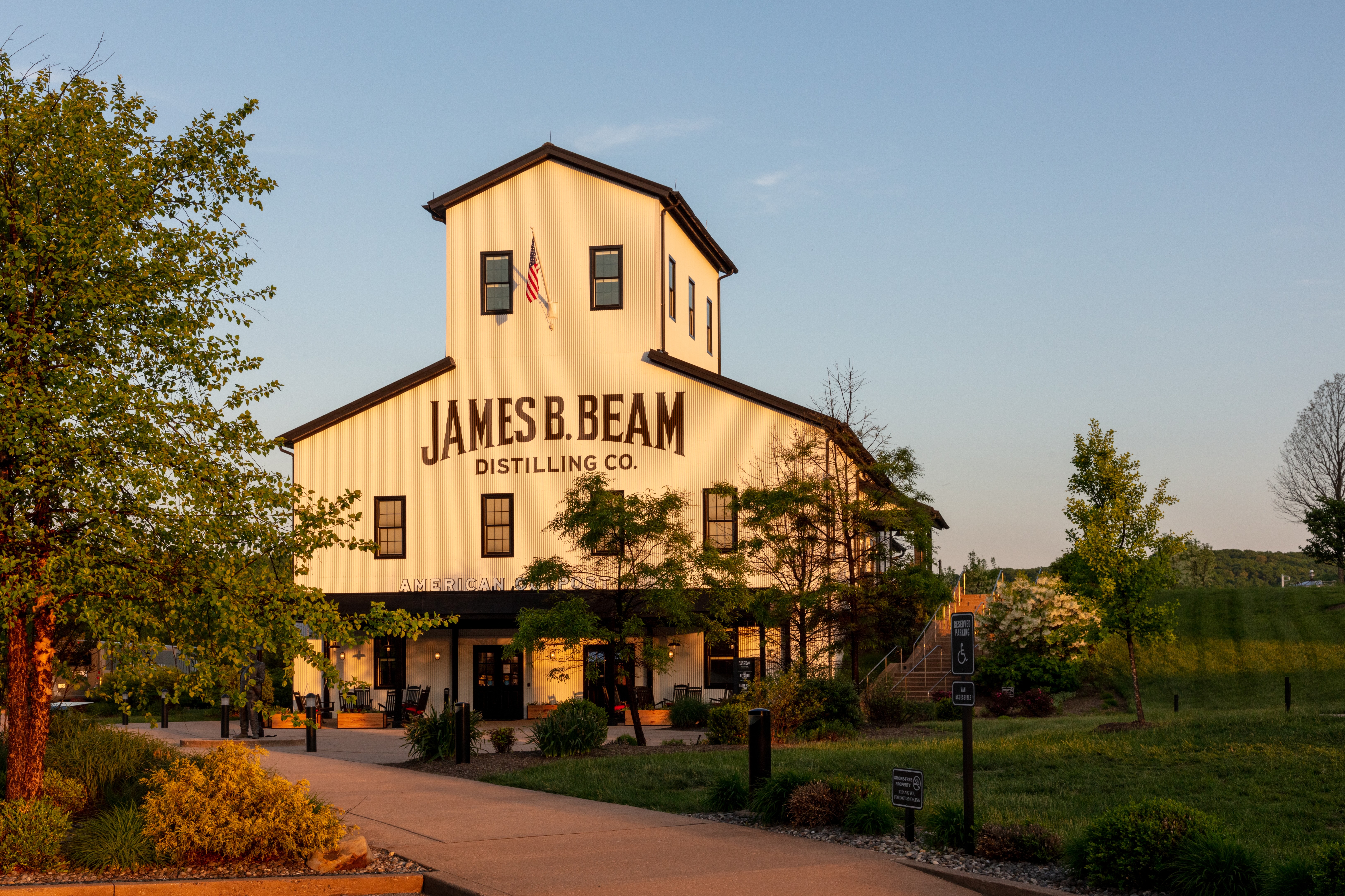 Enjoy the beautiful grounds at the James B. Beam Distilling Co at the American Outpost Homeplace