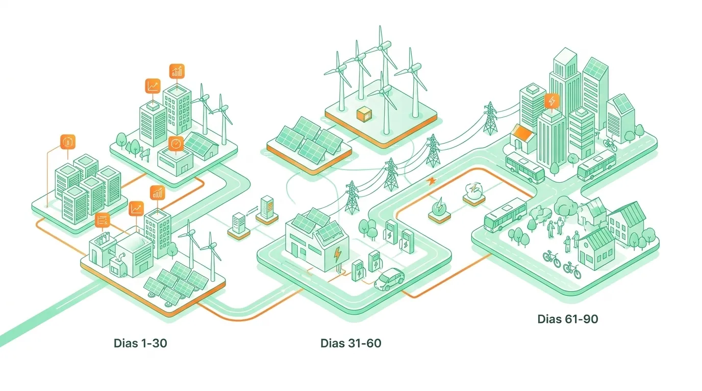 ESG na gestão de energia: roteiro de 90 dias para o Grupo A