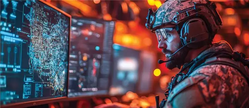 A security operator monitoring live threat data across multiple screens.
