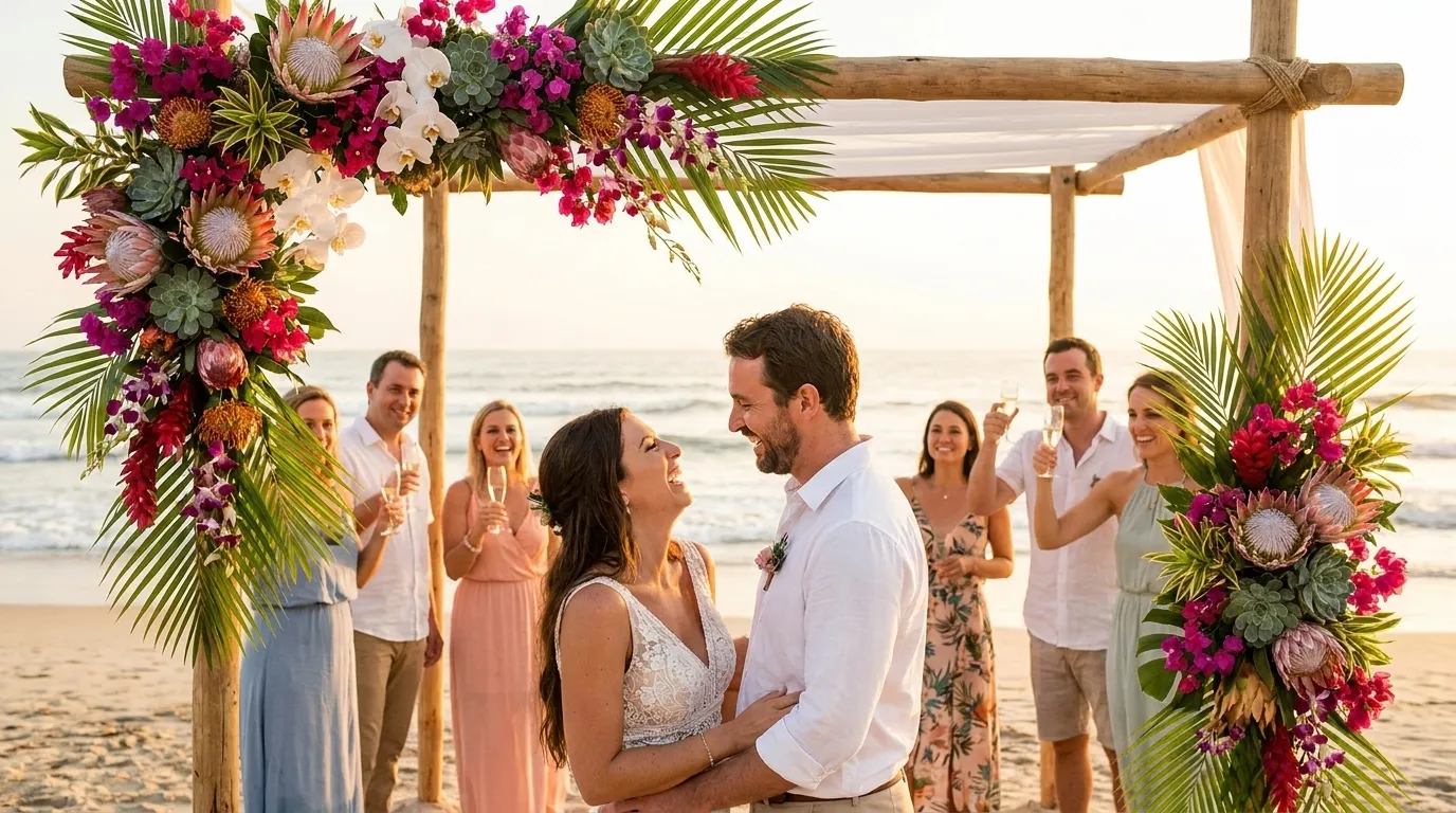 Flores para casamento na praia que resistem ao ambiente