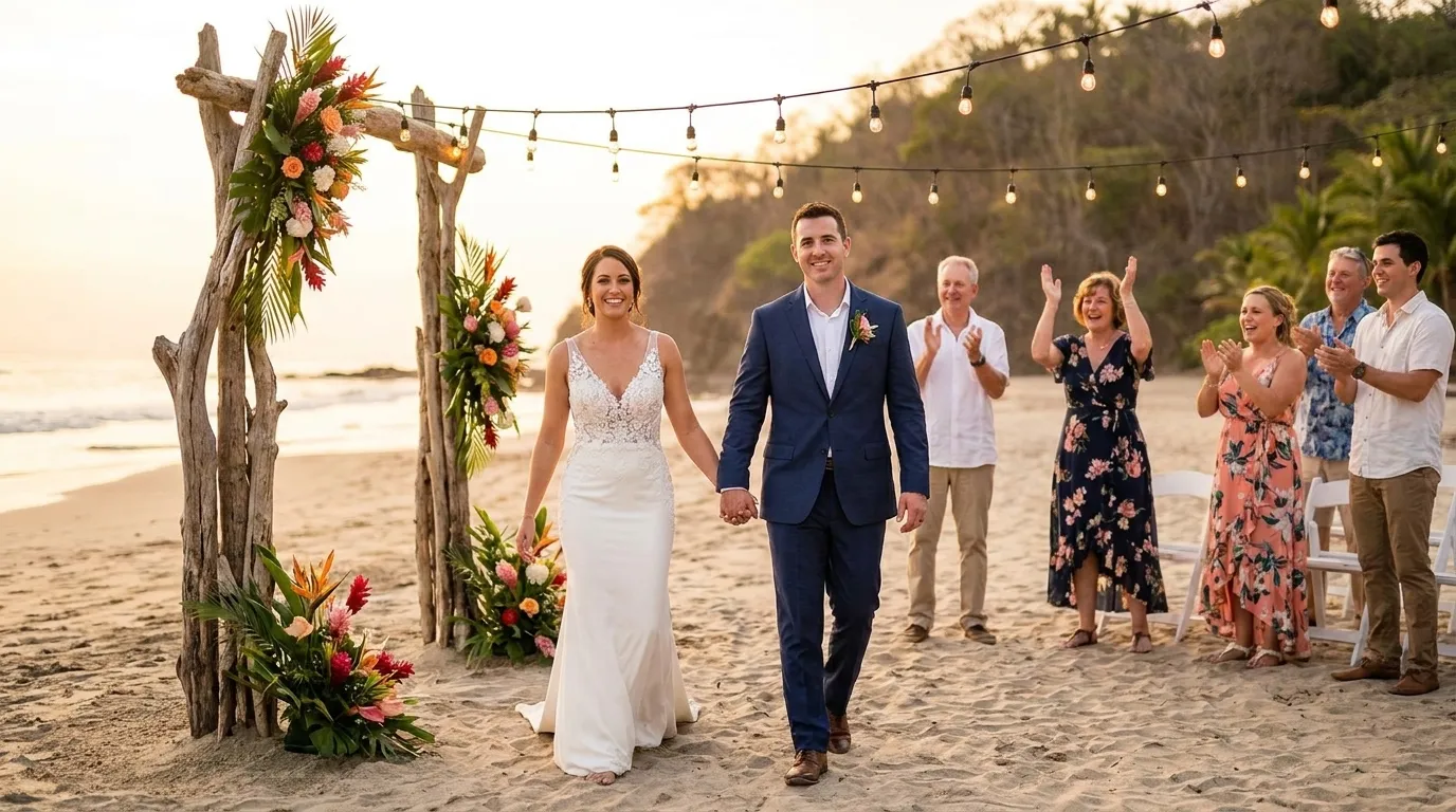 Casamento na praia personalizado: método em 4 camadas