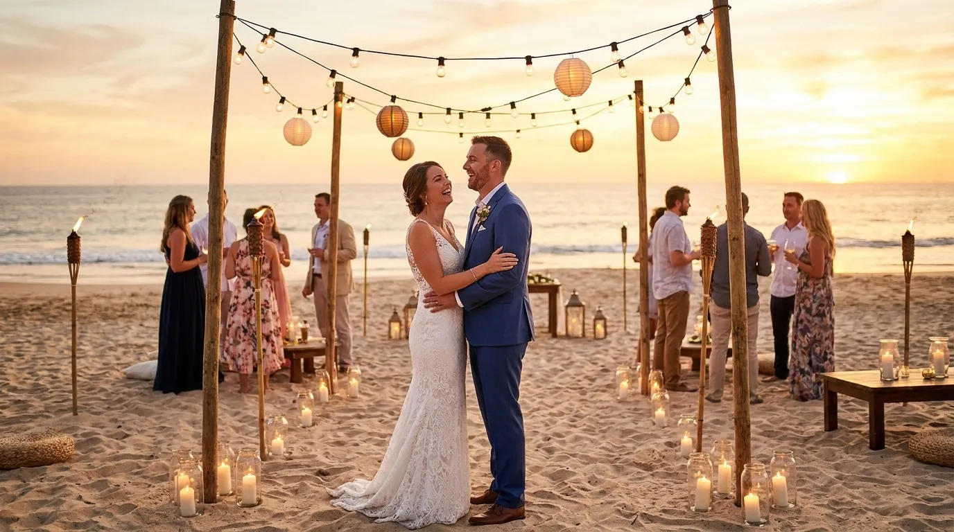 Iluminação para casamento na praia: guia técnico completo