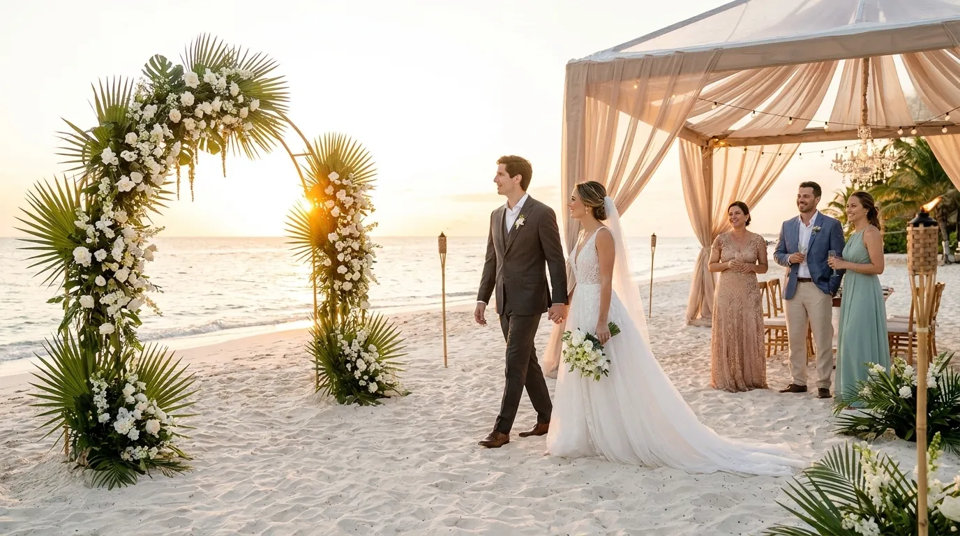 Casamento na praia luxo: guia para escolher destino e time
