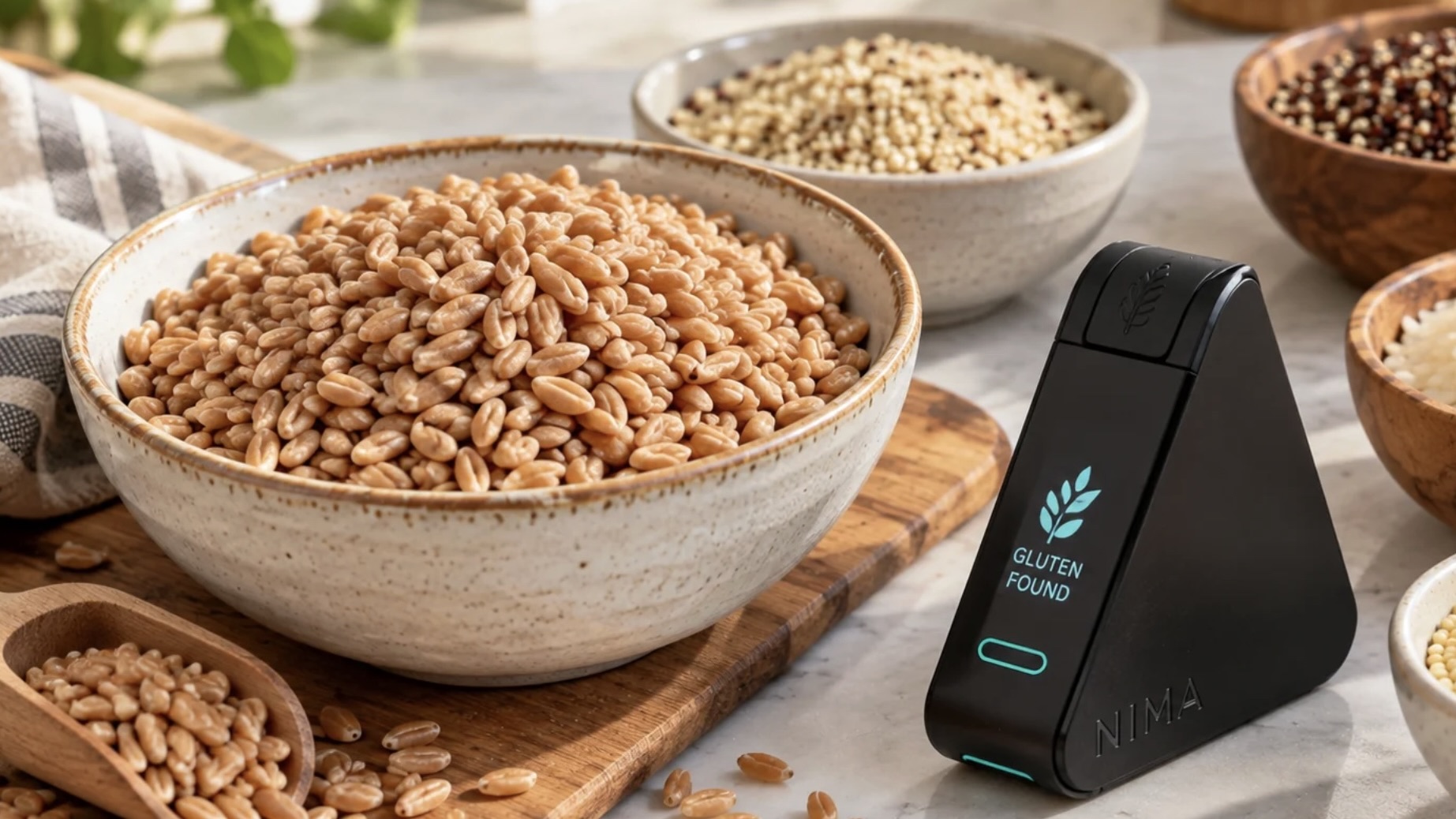 NIMA picks up gluten from wheat, barley and rye down to 10 ppm (parts per million), a threshold twice as strict as the one the FDA allows in food labeled gluten-free
